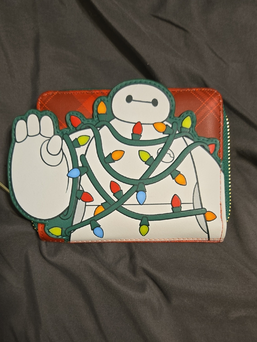 Baymax Holiday Lights Zip Wallet - White and Red